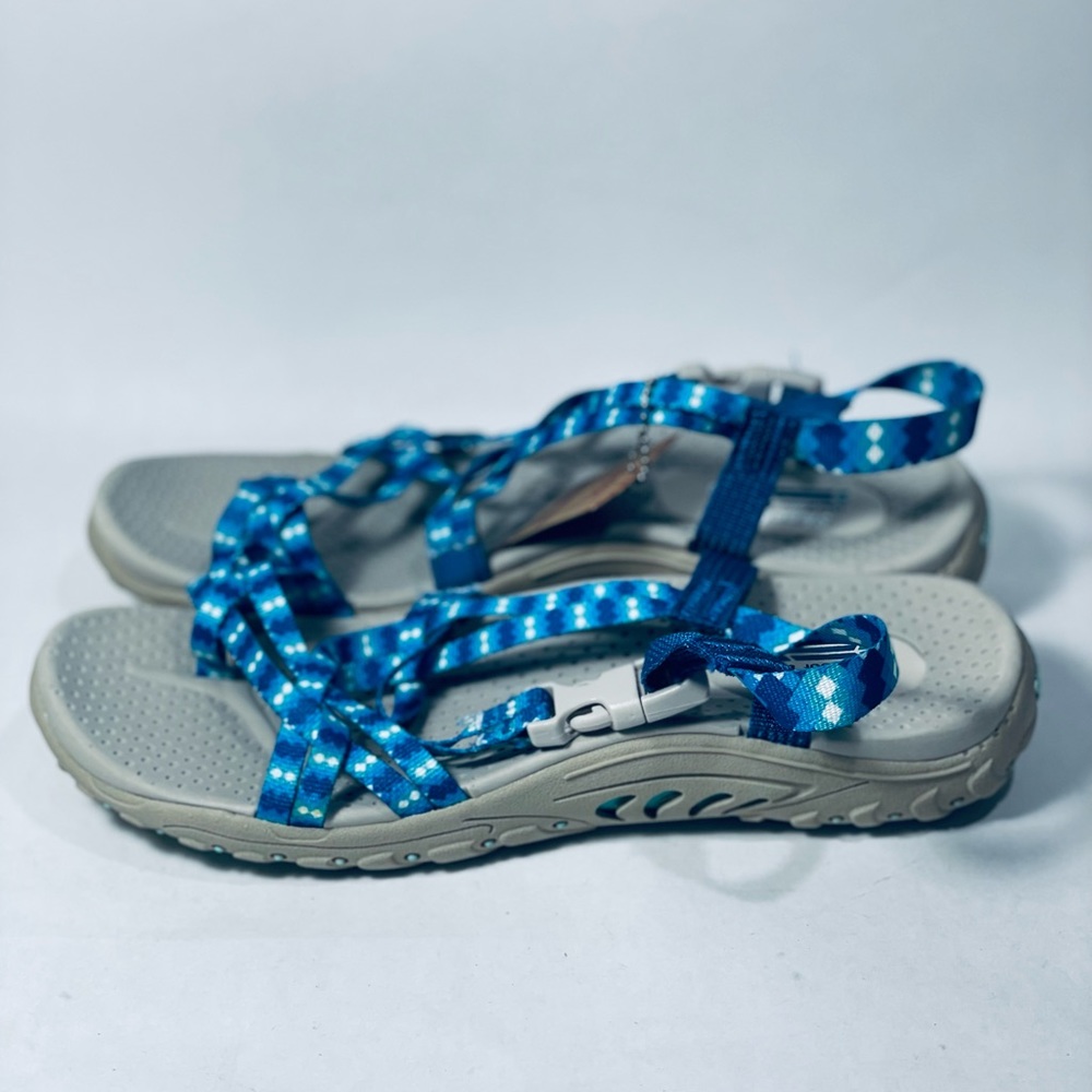 Skechers Womens Reggae blue Tie Dyed sandals 9 - Picture 4 of 14